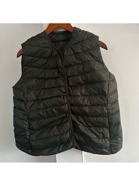 El Corte Ingles Down Filled Packable Puffer Vest, Snap Front, womens sm/med